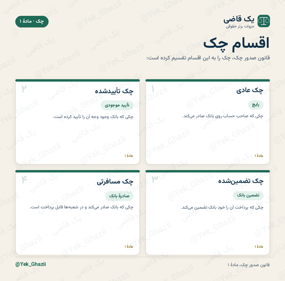 اقسام چک